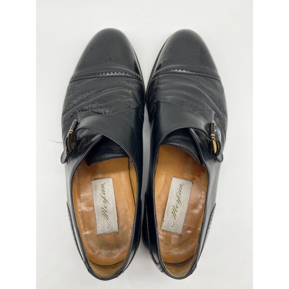 Mezlan Athens Cap Toe Black Leather Monk Strap Dress Shoes Men\'s Size 11 main image 9